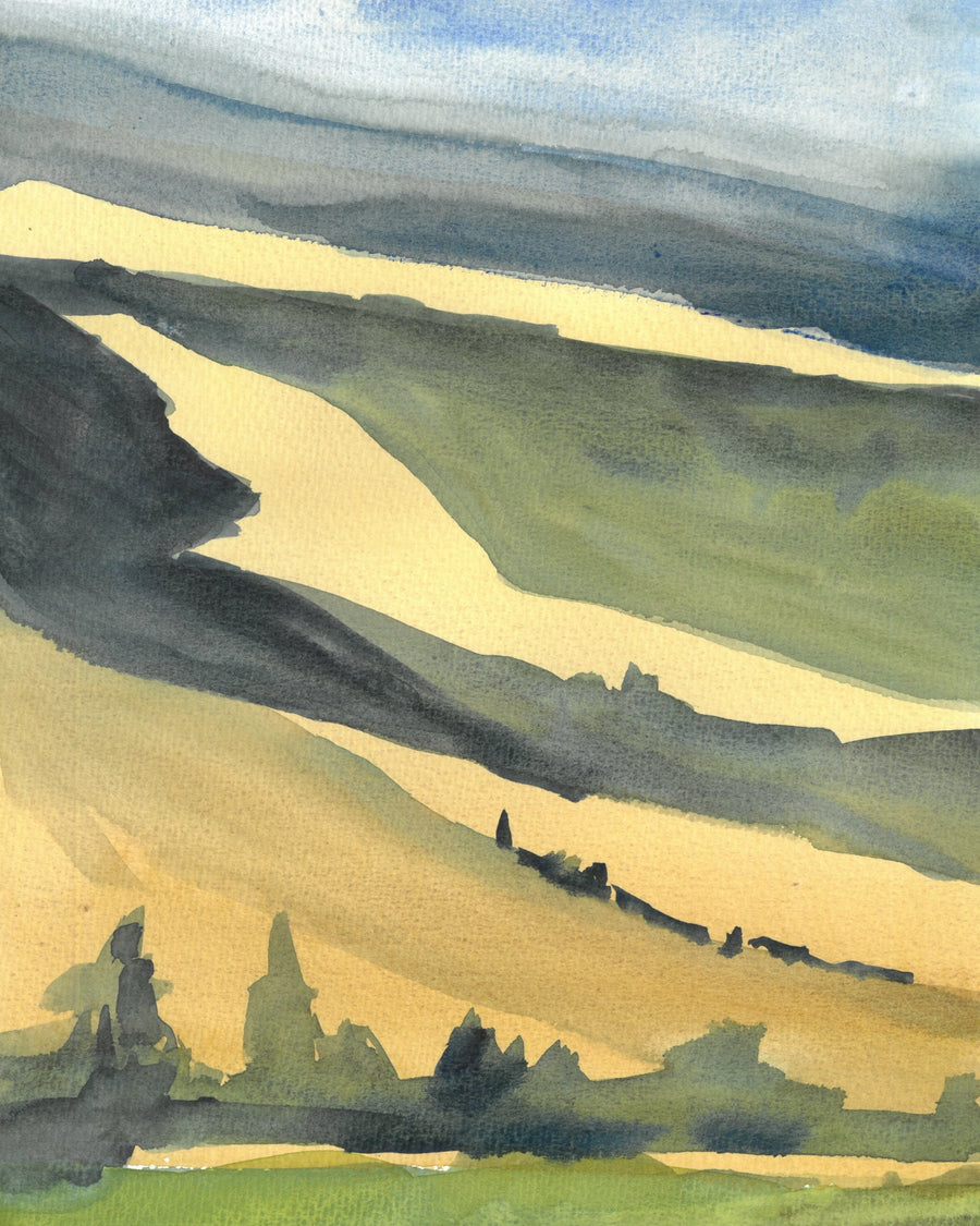 Golden Folds, watercolour by JJ Eatherley