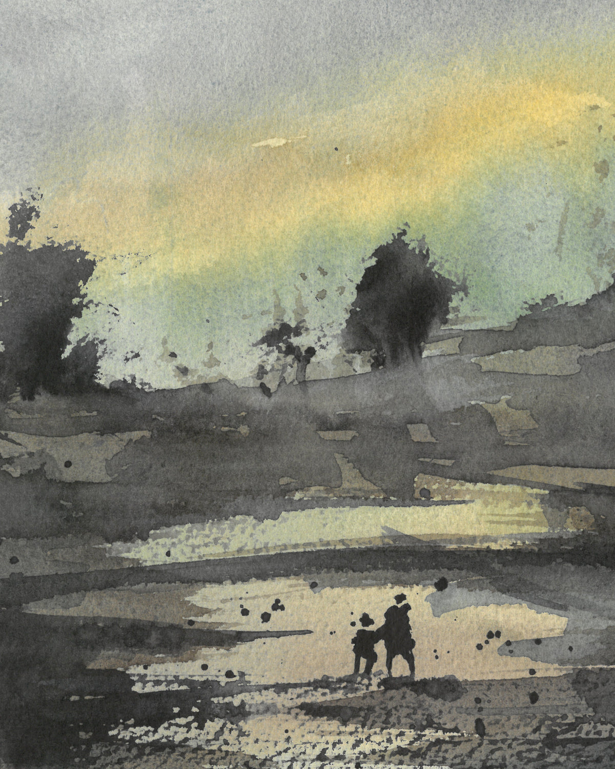 Evening Walk, watercolour by JJ Eatherley
