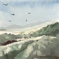 Over the Downs, watercolour by JJ Eatherley