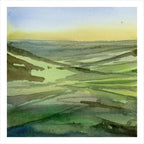 Green Folds at Dawn, watercolour by JJ Eatherley