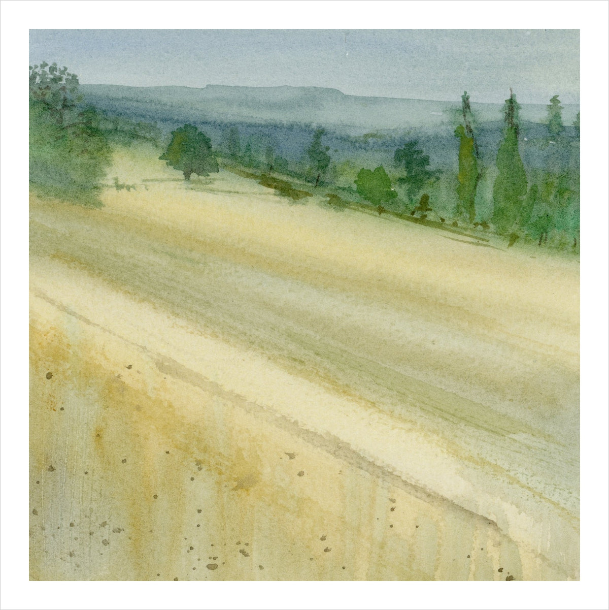 Harvest Slope, watercolour by JJ Eatherley