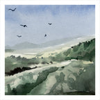 Over the Hill, watercolour by JJ Eatherley